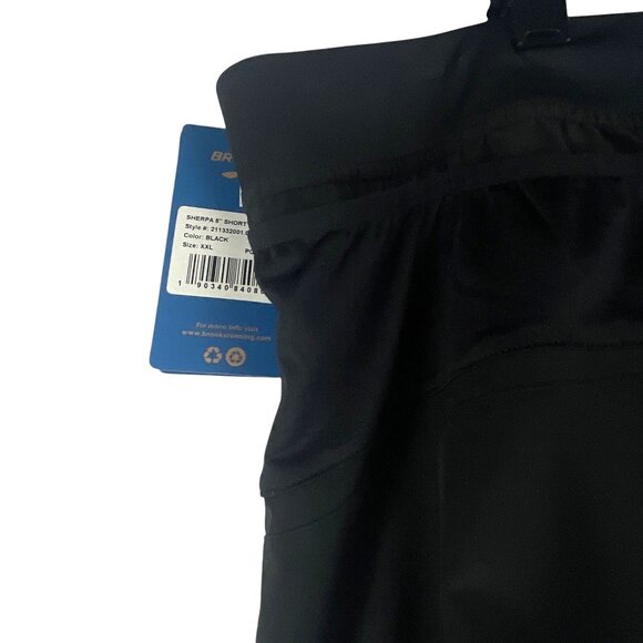 Brooks NWT Mens Sherpa 5" Running Shorts XXL Black Pockets Pull On Athleisure - Picture 7 of 8